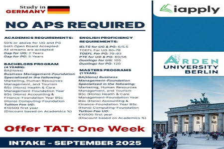 Study in Germany - Arden University | Sept 2025 Intake Open | No APS Required!